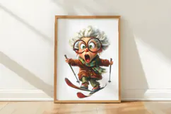 funny old lady winter sports clipart png Product Image 3