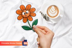 Funny Orange Flower Sticker, Cute Orange Flower Decal Product Image 1