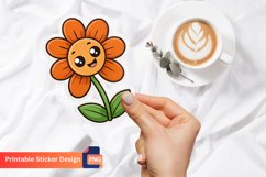 Funny Orange Flower Sticker, Cute Orange Flower Decal Product Image 1