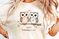Funny Owl Valentines Day Clipart PNG Product Image 3