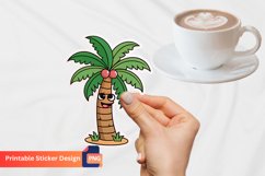 Funny Palm Tree Sticker, Tropical Vibes Sticker Product Image 1
