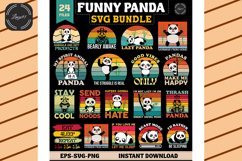 Funny Panda SVG Bundle - Retro Sunset Quotes Product Image 1