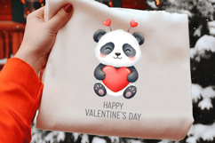 Funny Panda Valentine Clipart PNG Product Image 2