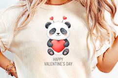 Funny Panda Valentine Clipart PNG Product Image 3
