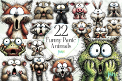Funny Panic Animals Clipart Bundle Product Image 1