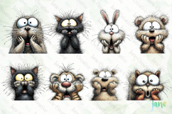 Funny Panic Animals Clipart Bundle Product Image 7