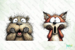 Funny Panic Animals Clipart Bundle Product Image 2