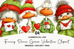 Funny Panic Goose Valentine Clipart Product Image 1