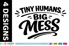 Funny parenting quote with typography artwork