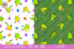 Pear Seamless Pattern Bundle, Kawaii Pear Digital Paper Product Image 9