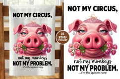 Funny Pig Kitchen Towel Design Png Sublimation Product Image 1
