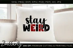 Stay Weird Funny Quote SVG Funny Sarcastic T-shirt Design Product Image 3
