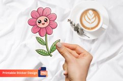 Funny Pink Flower Sticker, Floral Sticker Collection Product Image 1