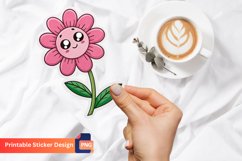 Funny Pink Flower Sticker, Floral Sticker Collection Product Image 1
