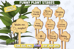 Funny Plant Stakes Laser Cut Bundle, 3D Garden Stakes SVG Product Image 3