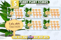 Funny Plant Stakes Laser Cut Bundle, 3D Garden Stakes SVG Product Image 1