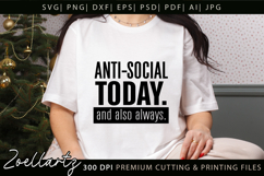 ANTI-SOCIAL Funny Quote SVG Sarcastic T-shirt Mug Design Product Image 4