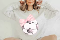 Soccer Coquette png, Pink Bows Soccer Sublimation Design Product Image 3