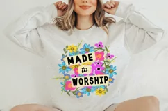 Made to Worship Floral PNG, Easter Sublimation Design Product Image 2