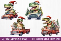 Funny Prehistoric Christmas Clipart Sublimation Product Image 1