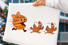 Funny Pumpkin Pie Thanksgiving Fall PNG, Pumpkin Pie Chasing Product Image 2