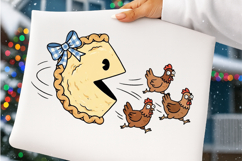 Funny Pumpkin Pie Thanksgiving Fall PNG, Pumpkin Pie Chasing Product Image 2