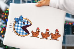 Funny Pumpkin Pie Thanksgiving Fall PNG, Pumpkin Pie Chasing Product Image 4