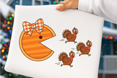 Funny Pumpkin Pie Thanksgiving Fall PNG, Pumpkin Pie Chasing Product Image 4