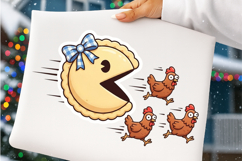 Funny Pumpkin Pie Thanksgiving Fall PNG, Pumpkin Pie Chasing Product Image 5