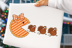 Funny Pumpkin Pie Thanksgiving Fall PNG, Pumpkin Pie Chasing Product Image 6
