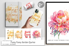Funny Punny Garden Quotes Digital Paper Product Image 1