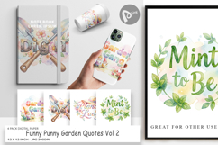 Funny Punny Garden Quotes Digital Paper Product Image 1
