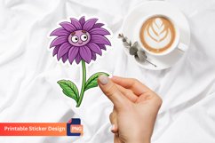 Funny Purple Flower Sticker, Floral Decoration Sticker Product Image 1