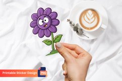Funny Purple Flower Sticker, Floral Decoration Sticker Product Image 1