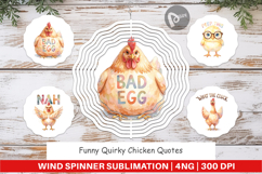 Quirky Chicken Quotes Wind Spinner Product Image 1