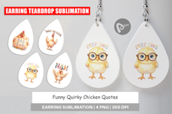 Quirky Chicken Quotes Earring Product Image 1