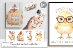 Quirky Chicken Quotes Digital Paper Product Image 1