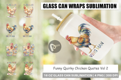 Quirky Chicken Quotes Glass Can Product Image 1