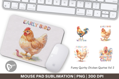 Quirky Chicken Quotes Mouse Pad Product Image 1