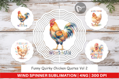 Quirky Chicken Quotes Wind Spinner Product Image 1