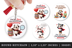 Funny Quote round keychain pintable sublimation design png Product Image 1