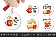 Funny Quote round keychain pintable sublimation design png Product Image 1