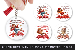 Funny Quote round keychain pintable sublimation design png Product Image 1