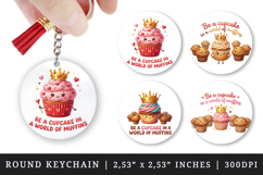 Funny Quote round keychain pintable sublimation design png Product Image 1