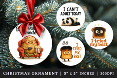 Funny Quote round ornaments sublimation design Product Image 1