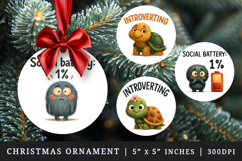 Funny Quote round ornaments sublimation design Product Image 1