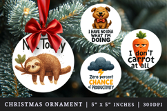 Funny Quote round ornaments sublimation design Product Image 1