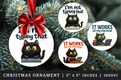 Funny Quote round ornaments sublimation design Product Image 1