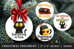 Funny Quote round ornaments sublimation design Product Image 1