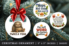 Funny Quote round ornaments sublimation design Product Image 1